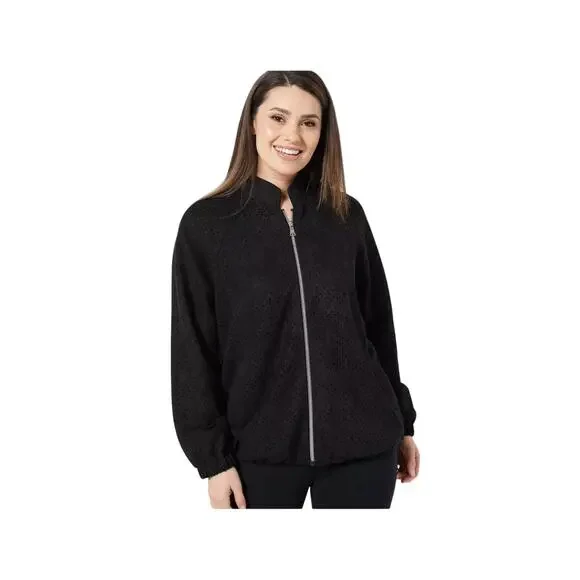 QVC DENNIS BASSO PERFORATED FAUX SUEDE JACKET NWOT BLACK SIZE L - Picture 1 of 7